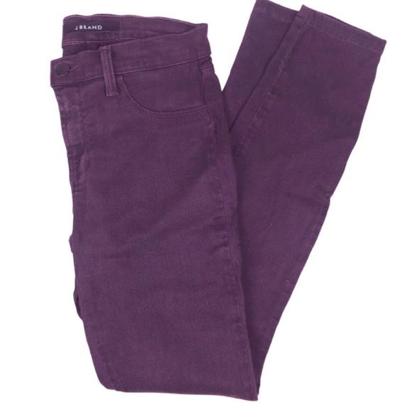 J Brand Women’s Super Skinny Dark Plum Purple Classic Denim Tight Zip Fly Jeans - Picture 6 of 16